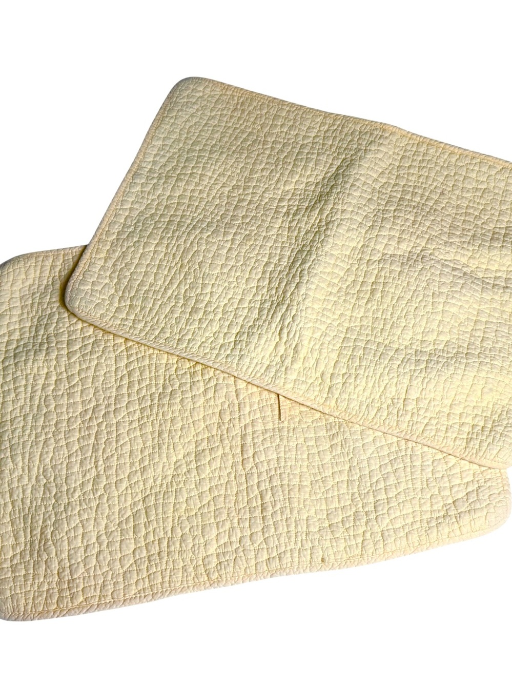 Max Studio Set Of 2 Pillow Shams Cotton Soft Butter Yellow Quilted Cottagecore
